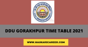DDU Gorakhpur Time Table 