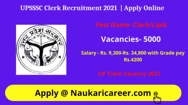 UPSSSC Clerk Recruitment 2021