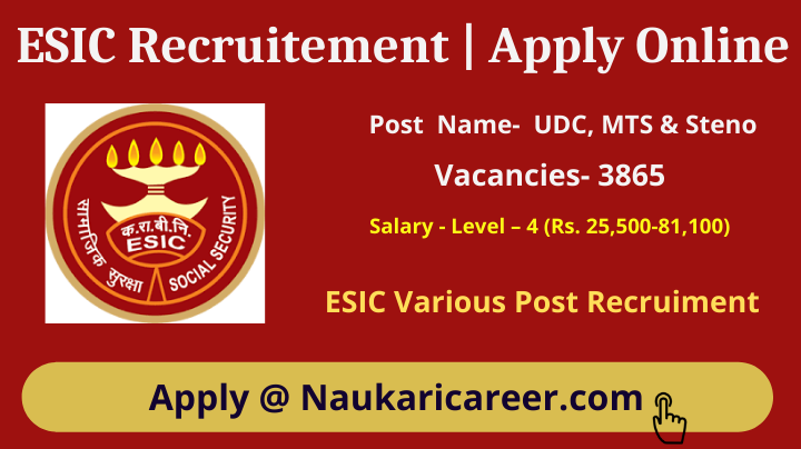 ESIC Recruitment 2022 