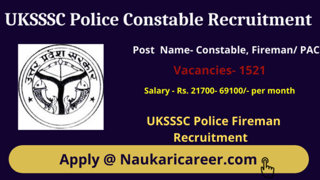 UKSSSC Police Constable Recruitment 