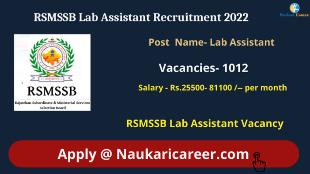 rsmssb lab assistant recruitment 
