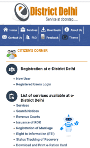 edistrict delhi online registration